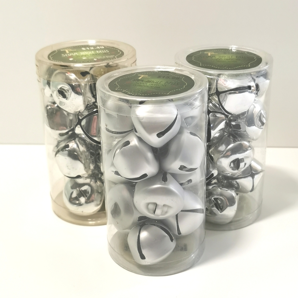 Holiday Silver Jingle Bells (shiny and matte)